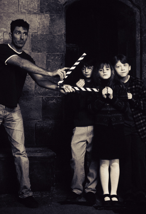 Harry Potter és a bölcsek köve - Forgatási fotók - Daniel Radcliffe, Emma Watson, Rupert Grint