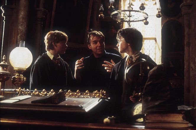 Harry Potter et la chambre des secrets - Tournage - Rupert Grint, Chris Columbus, Daniel Radcliffe