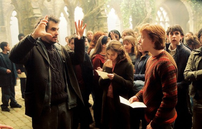 Harry Potter a väzeň z Azkabanu - Z nakrúcania - Alfonso Cuarón, Emma Watson, Rupert Grint, Matthew Lewis