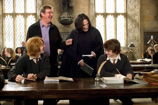 Harry Potter e o Cálice de Fogo - De filmagens - Rupert Grint, Mike Newell, Alan Rickman, Daniel Radcliffe