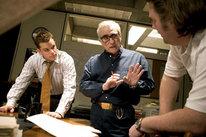 The Departed - Van de set - Matt Damon, Martin Scorsese