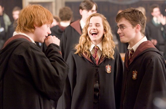 Harry Potter and the Order of the Phoenix - Van de set - Rupert Grint, Emma Watson, Daniel Radcliffe