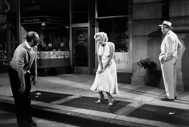Slamený vdovec - Z nakrúcania - Billy Wilder, Tom Ewell, Marilyn Monroe