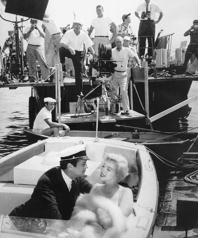 Quanto Mais Quente Melhor - De filmagens - Tony Curtis, Marilyn Monroe