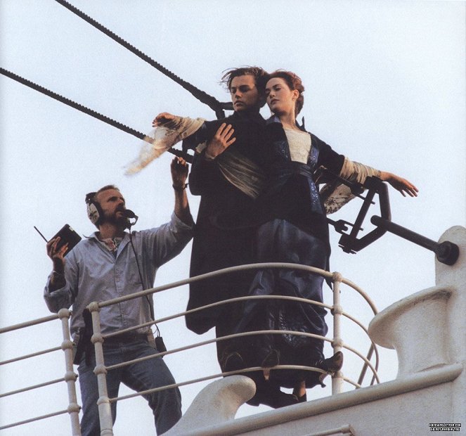 Titanic - Forgatási fotók - James Cameron, Leonardo DiCaprio, Kate Winslet