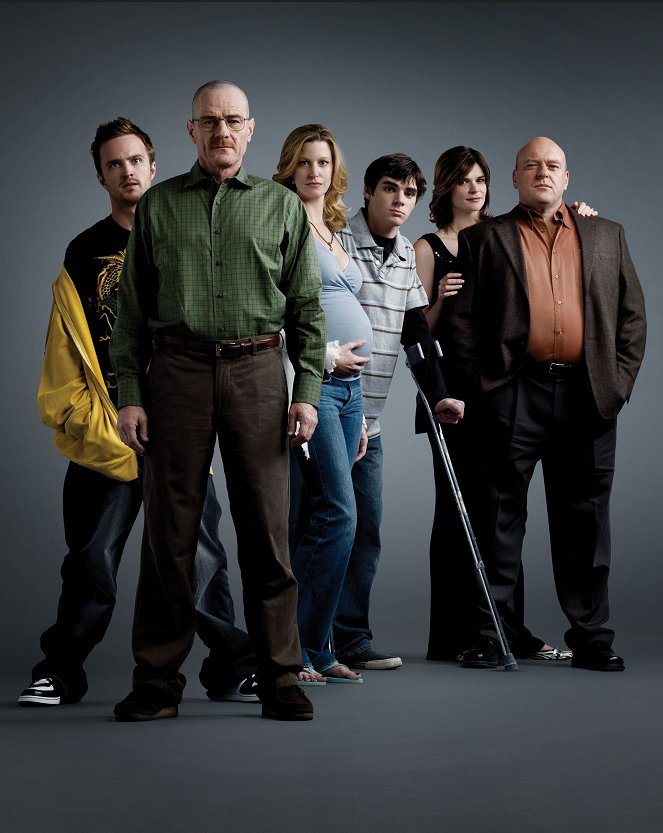 Breaking Bad - Season 2 - Werbefoto - Aaron Paul, Bryan Cranston, Anna Gunn, RJ Mitte, Betsy Brandt, Dean Norris