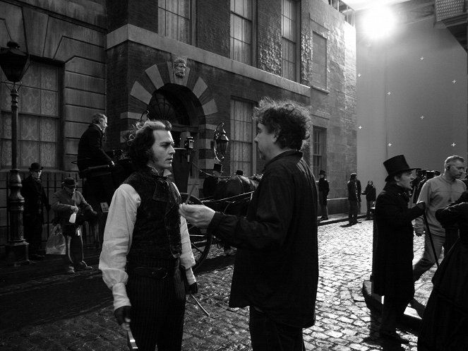 Sweeney Todd - A Fleet Street démoni borbélya - Forgatási fotók - Johnny Depp, Tim Burton