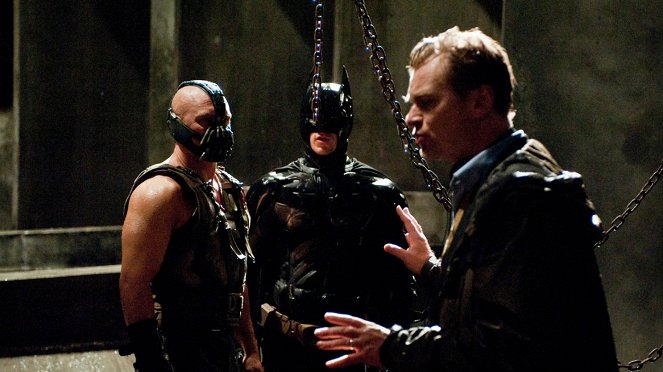 Temný rytíř povstal - Z natáčení - Tom Hardy, Christian Bale, Christopher Nolan