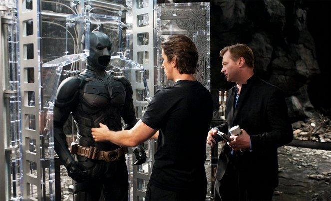O Cavaleiro das Trevas Renasce - De filmagens - Christian Bale, Christopher Nolan