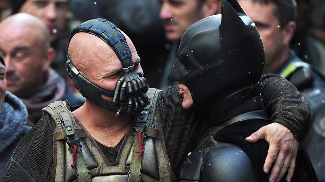 The Dark Knight Rises - Tournage - Tom Hardy, Christian Bale