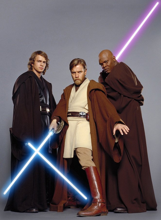 Star Wars: Episode III - Die Rache der Sith - Werbefoto - Hayden Christensen, Ewan McGregor, Samuel L. Jackson
