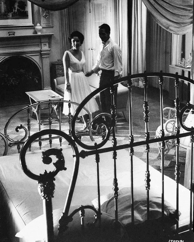 Gata em Telhado de Zinco Quente - De filmagens - Elizabeth Taylor, Paul Newman