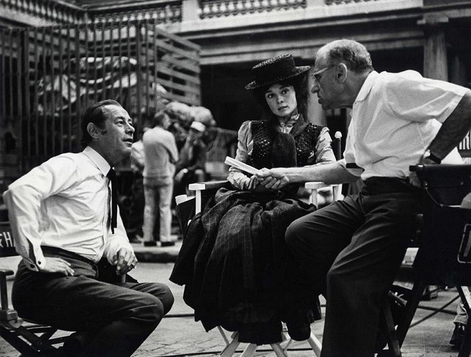 My Fair Lady - Z natáčení - Rex Harrison, Audrey Hepburn, George Cukor