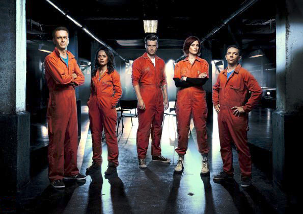 Misfits - Season 5 - Promokuvat - Joe Gilgun, Karla Crome, Matt Stokoe, Natasha O'Keeffe, Nathan McMullen