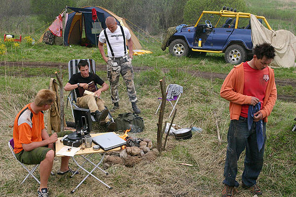 My iz buduščego - Tournage - Dmitriy Volkostrelov, Danila Kozlovsky, Vladimir Yaglych, Andrey Terentev