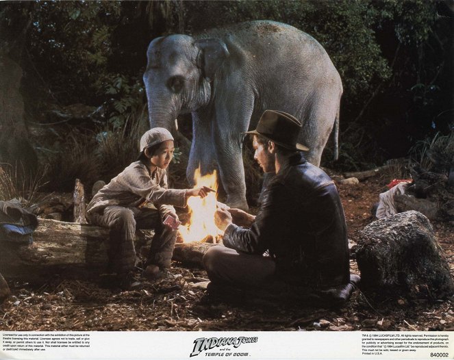 Indiana Jones et le Temple maudit - Cartes de lobby - Ke Huy Quan, Harrison Ford