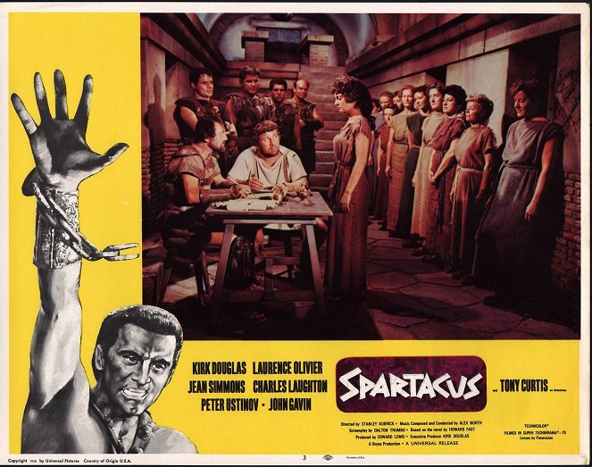 Spartacus - Lobbykarten - Charles McGraw, Peter Ustinov, Jean Simmons