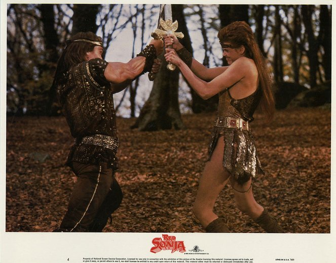 Red Sonja - Lobbykarten - Arnold Schwarzenegger, Brigitte Nielsen