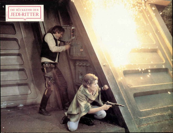 Star Wars: A Jedi visszatér - Vitrinfotók - Harrison Ford, Carrie Fisher