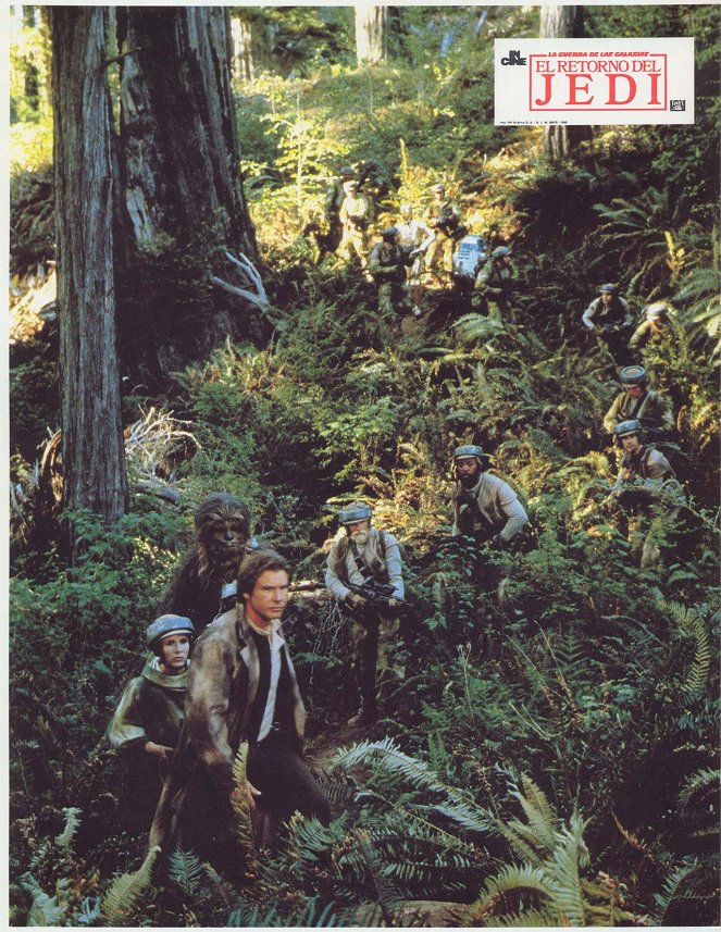 Star Wars: Die Rückkehr der Jedi-Ritter - Lobbykarten - Carrie Fisher, Peter Mayhew, Harrison Ford