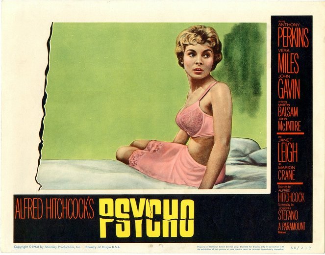 Psychoza - Lobby karty - Janet Leigh
