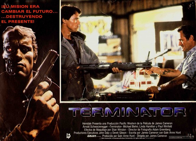 Terminator - Cartes de lobby - Arnold Schwarzenegger, Dick Miller