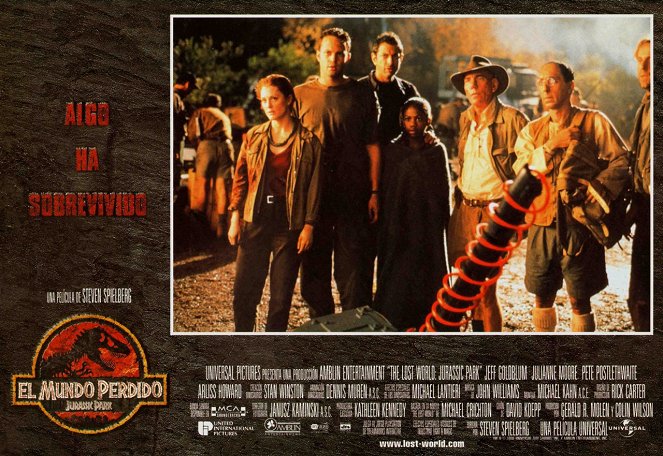 The Lost World: Jurassic Park - Lobbykaarten - Julianne Moore, Vince Vaughn, Jeff Goldblum, Vanessa Lee Chester, Pete Postlethwaite, Harvey Jason, Peter Stormare