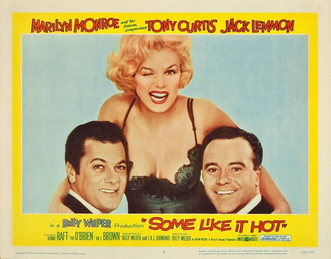Certains l'aiment chaud - Cartes de lobby - Tony Curtis, Marilyn Monroe, Jack Lemmon