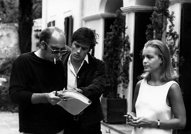 A Piscina - De filmagens - Jacques Deray, Alain Delon, Romy Schneider