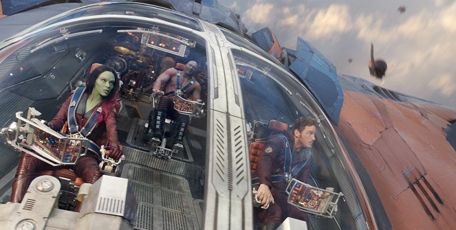 Guardians of the Galaxy - Filmfotos - Zoe Saldana, Dave Bautista, Chris Pratt