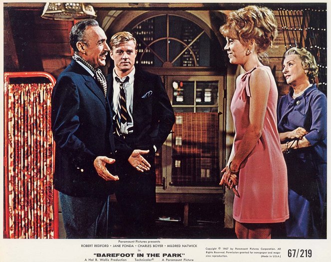Boso w parku - Lobby karty - Charles Boyer, Robert Redford, Jane Fonda, Mildred Natwick