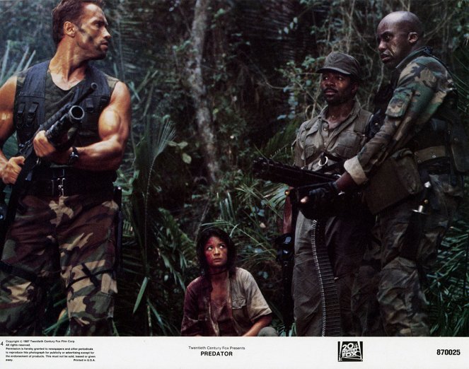 O Predador - Cartões lobby - Arnold Schwarzenegger, Elpidia Carrillo, Carl Weathers, Bill Duke