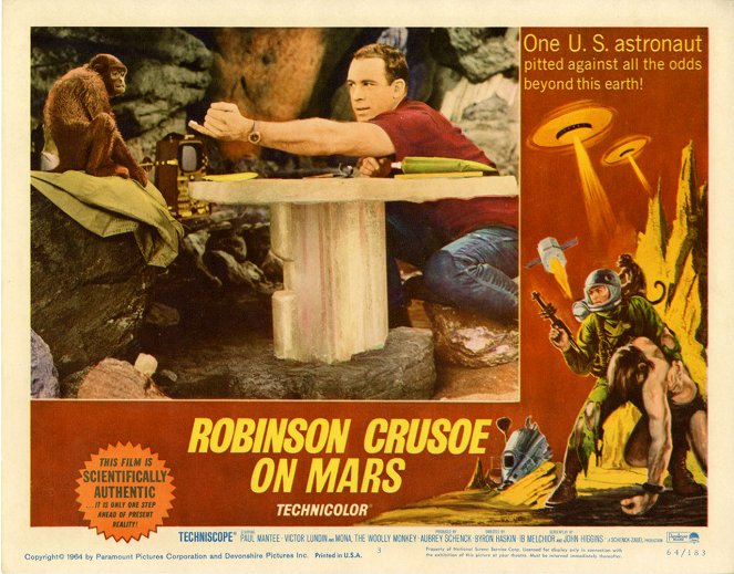Robinson Crusoé em Marte - Cartões lobby - o macaco Woolly
