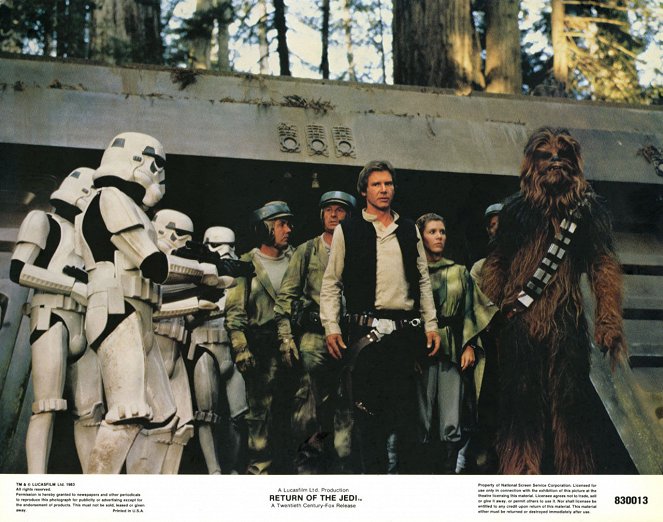 Star Wars: Die Rückkehr der Jedi-Ritter - Lobbykarten - Harrison Ford, Carrie Fisher, Peter Mayhew