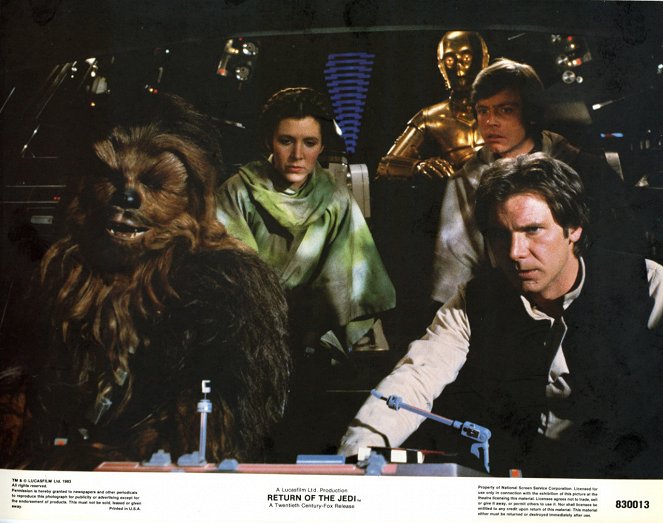 Gwiezdne wojny VI - Powrót Jedi - Lobby karty - Peter Mayhew, Carrie Fisher, Mark Hamill, Harrison Ford