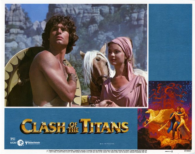 Le Choc des Titans - Cartes de lobby - Harry Hamlin, Judi Bowker