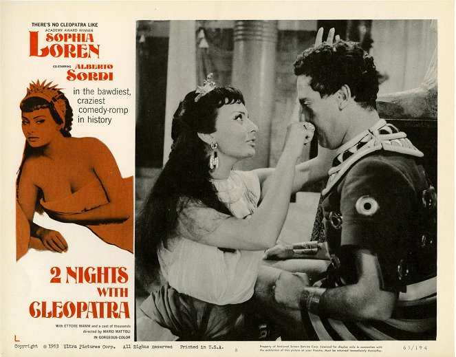 Deux nuits avec Cléopâtre - Cartes de lobby - Sophia Loren, Alberto Sordi