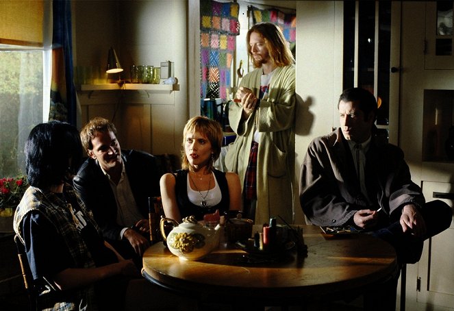 Pulp Fiction - Tournage - Quentin Tarantino, Rosanna Arquette, Eric Stoltz, John Travolta