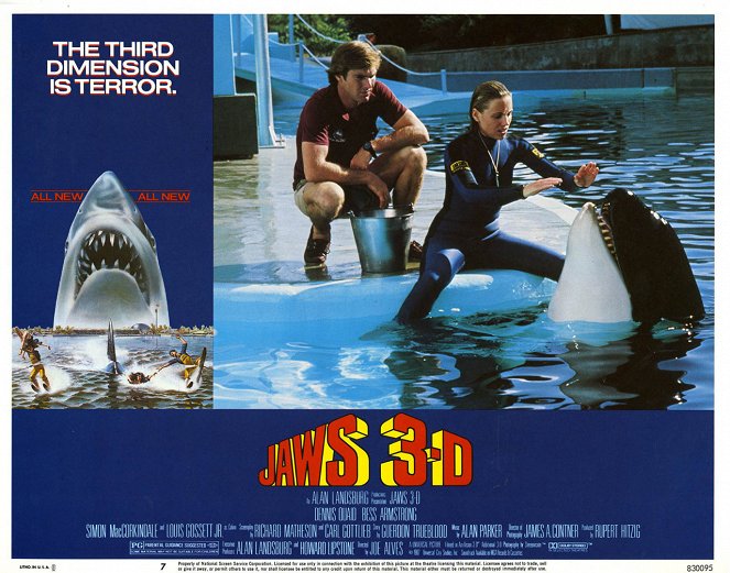 Jaws 3-D - Lobby Cards - Dennis Quaid, Bess Armstrong