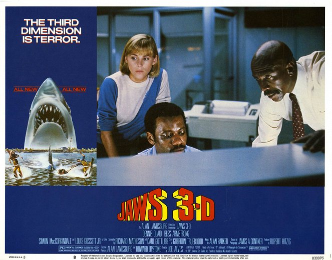 Jaws 3-D - Lobby Cards - Bess Armstrong, Alonzo Ward, Louis Gossett Jr.