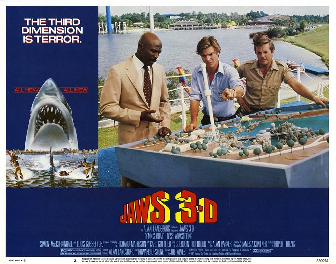 Jaws 3-D - Lobby Cards - Louis Gossett Jr., Dennis Quaid