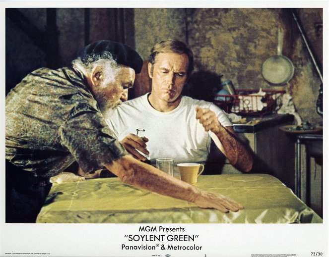 Het geheim van de Soylent Green - Lobbykaarten - Edward G. Robinson, Charlton Heston