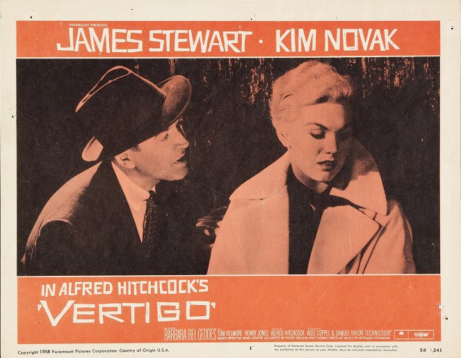 Vertigo - Lobbykaarten - James Stewart, Kim Novak