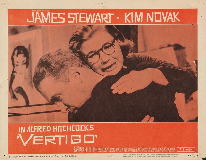Vertigo - Lobbykaarten - James Stewart, Barbara Bel Geddes