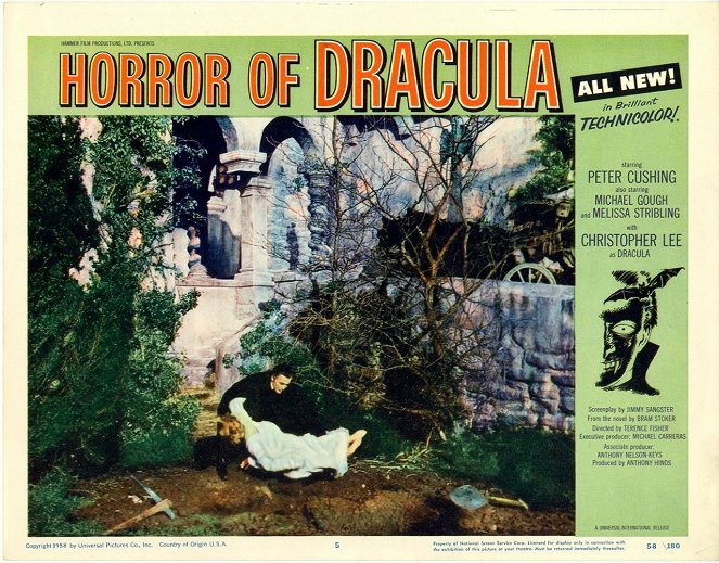 Le Cauchemar de Dracula - Cartes de lobby - Christopher Lee