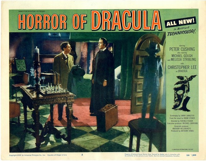 Le Cauchemar de Dracula - Cartes de lobby - Christopher Lee