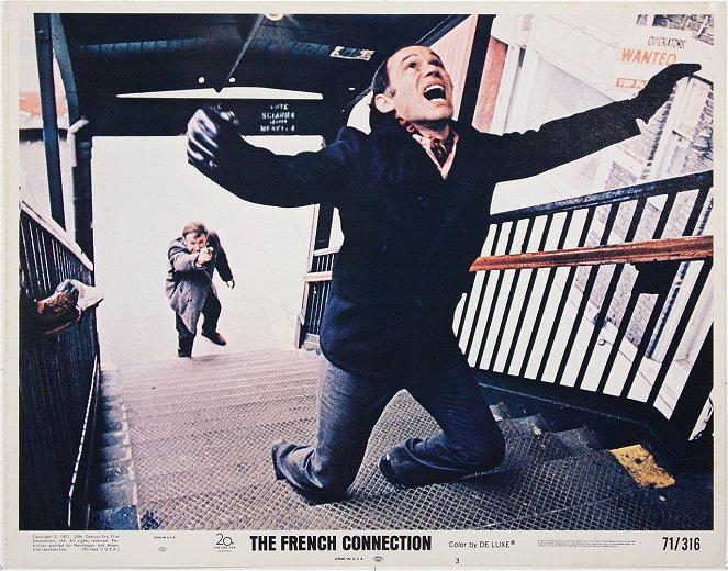 French Connection – Brennpunkt Brooklyn - Lobbykarten - Gene Hackman, Marcel Bozzuffi
