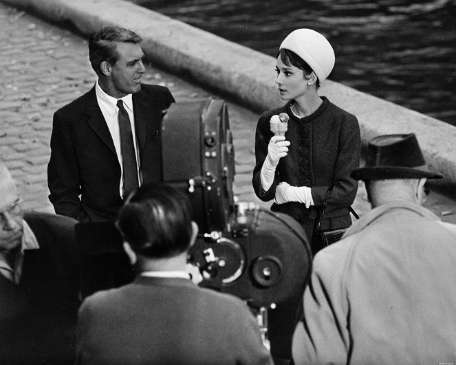 Šaráda - Z natáčení - Cary Grant, Audrey Hepburn