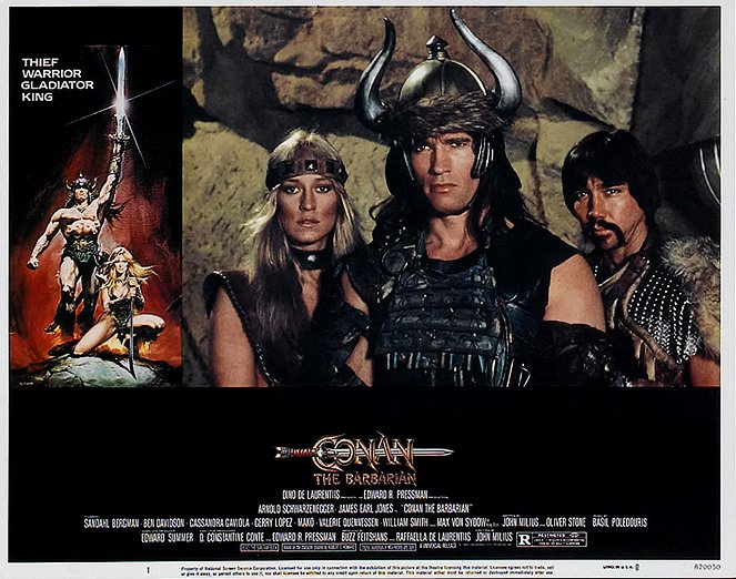Conan - Der Barbar - Lobbykarten - Sandahl Bergman, Arnold Schwarzenegger, Gerry Lopez