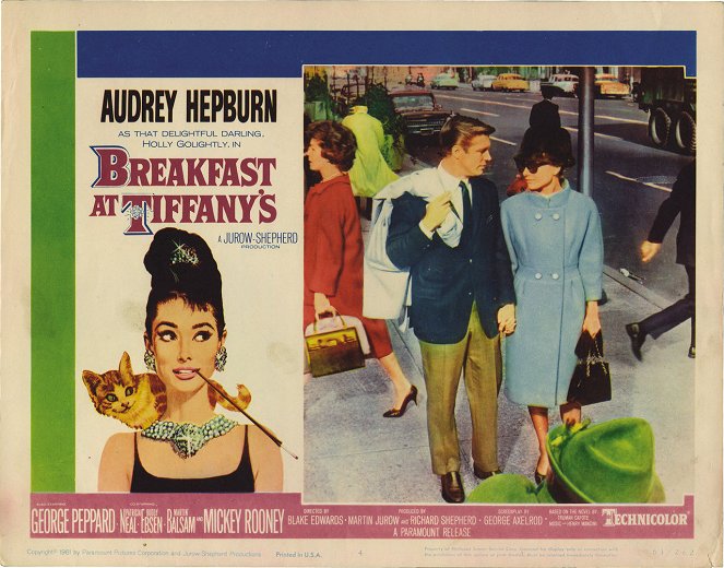 Śniadanie u Tiffany'ego - Lobby karty - George Peppard, Audrey Hepburn